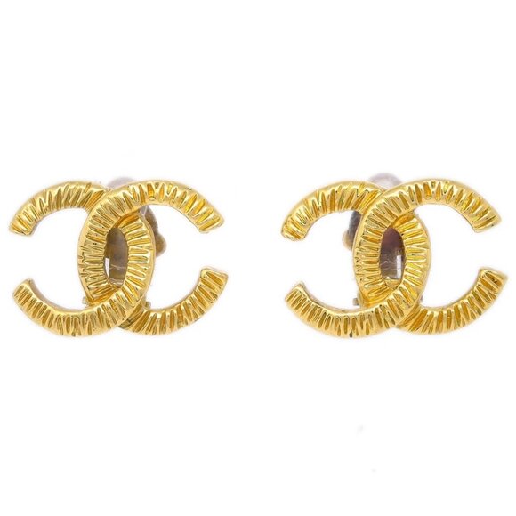 Chanel Gold CC Earrings Clip-On 93P 132750 - Picture 1 of 4